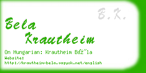 bela krautheim business card